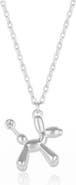 Spero London Balloon Dog Poodle Necklace In Sterling Silver