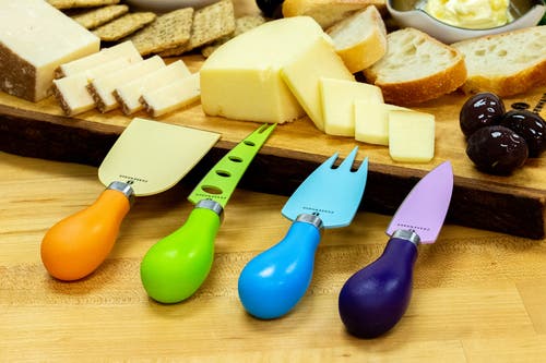Zassenhaus Easy Cut Cheese Knife Set, 4 Pieces, Assorted Colors In Multicolored