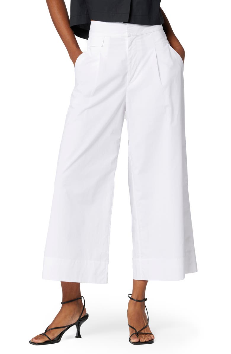 Equipment Parlon Crop Wide Leg Cotton Trousers, Main, color, Bright White