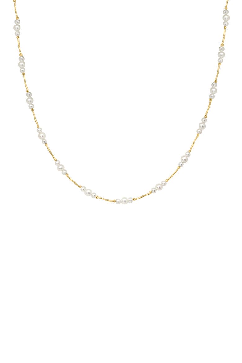 14K Gold 3-5mm Freshwater Pearl Necklace, Main, color, WHITE