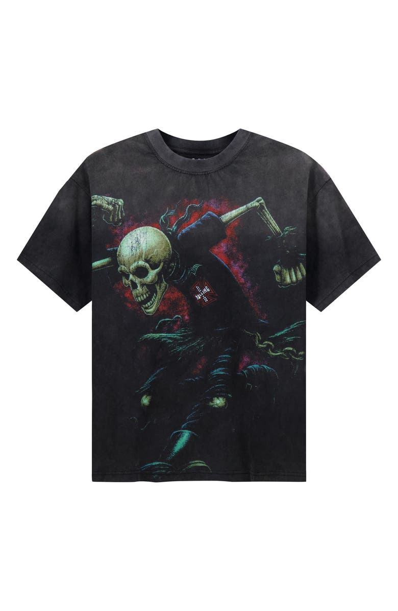 Rolling Loud Skull Society Graphic T-Shirt, Alternate, color, Washed Black