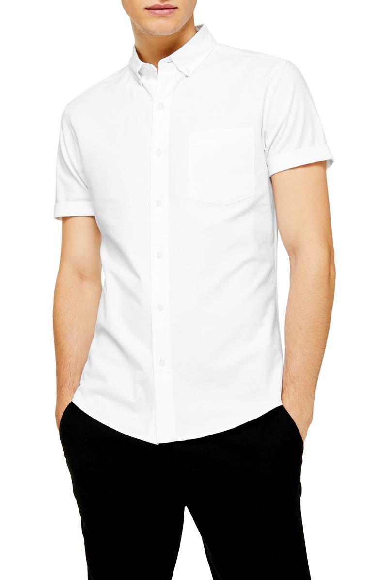 Topman Muscle Fit Oxford Shirt, Main, color, 