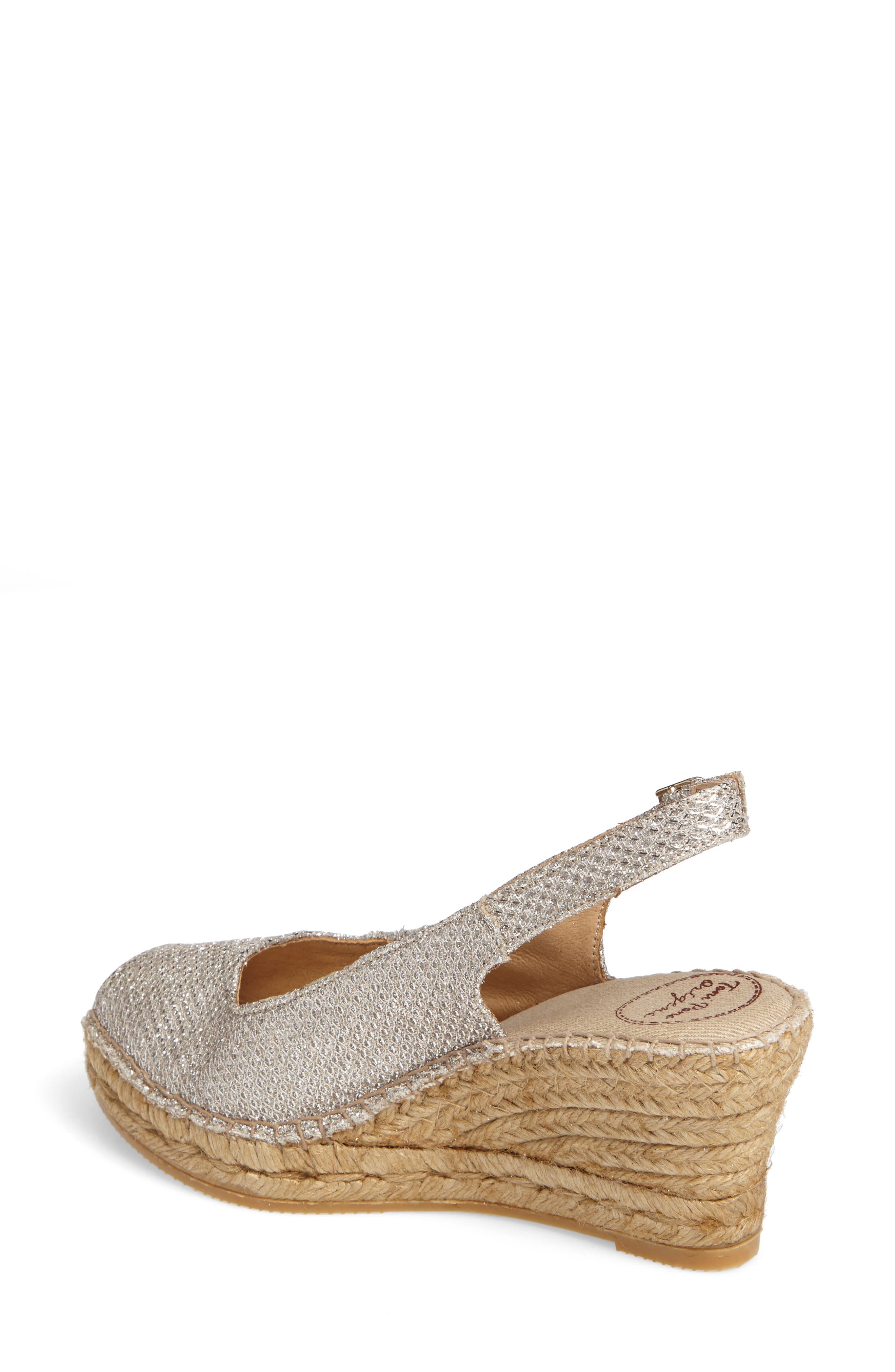 Calafell Slingback Wedge Espadrille, Alternate, color, PLATINUM FABRIC