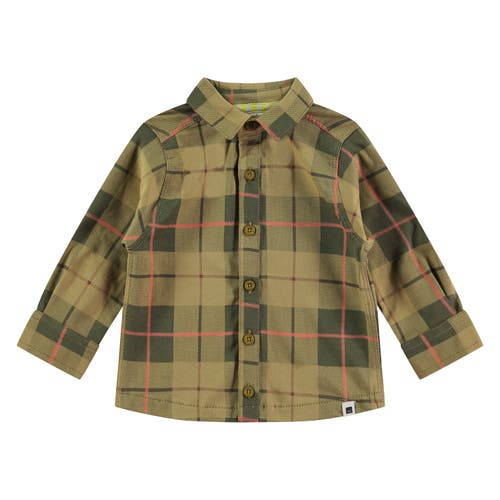 Babyface Plaid Button Up Shirt In Green