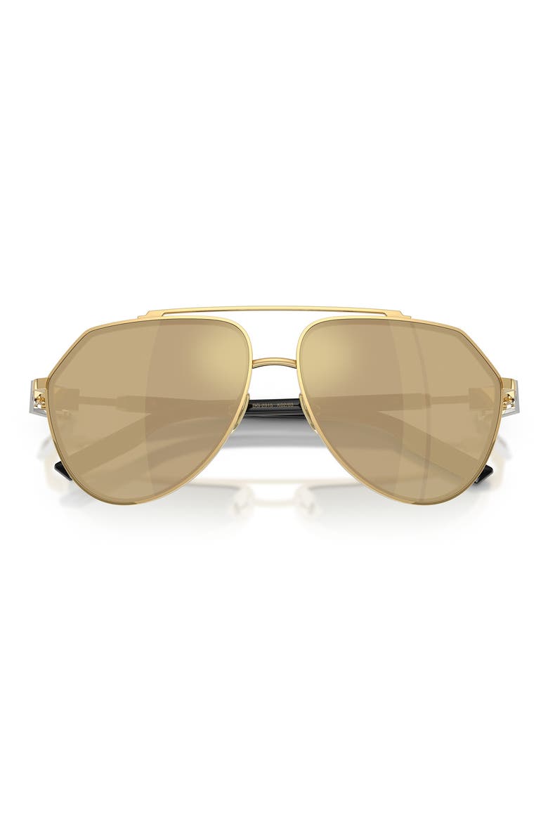 62mm Oversize Pilot Sunglasses, Alternate, color, GOLD / CLEAR YELLOW GOLD