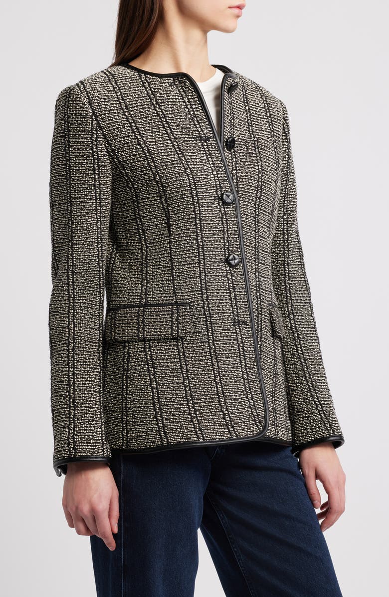rag & bone Barlet Cotton Tweed Jacket, Alternate, color, Blackmult