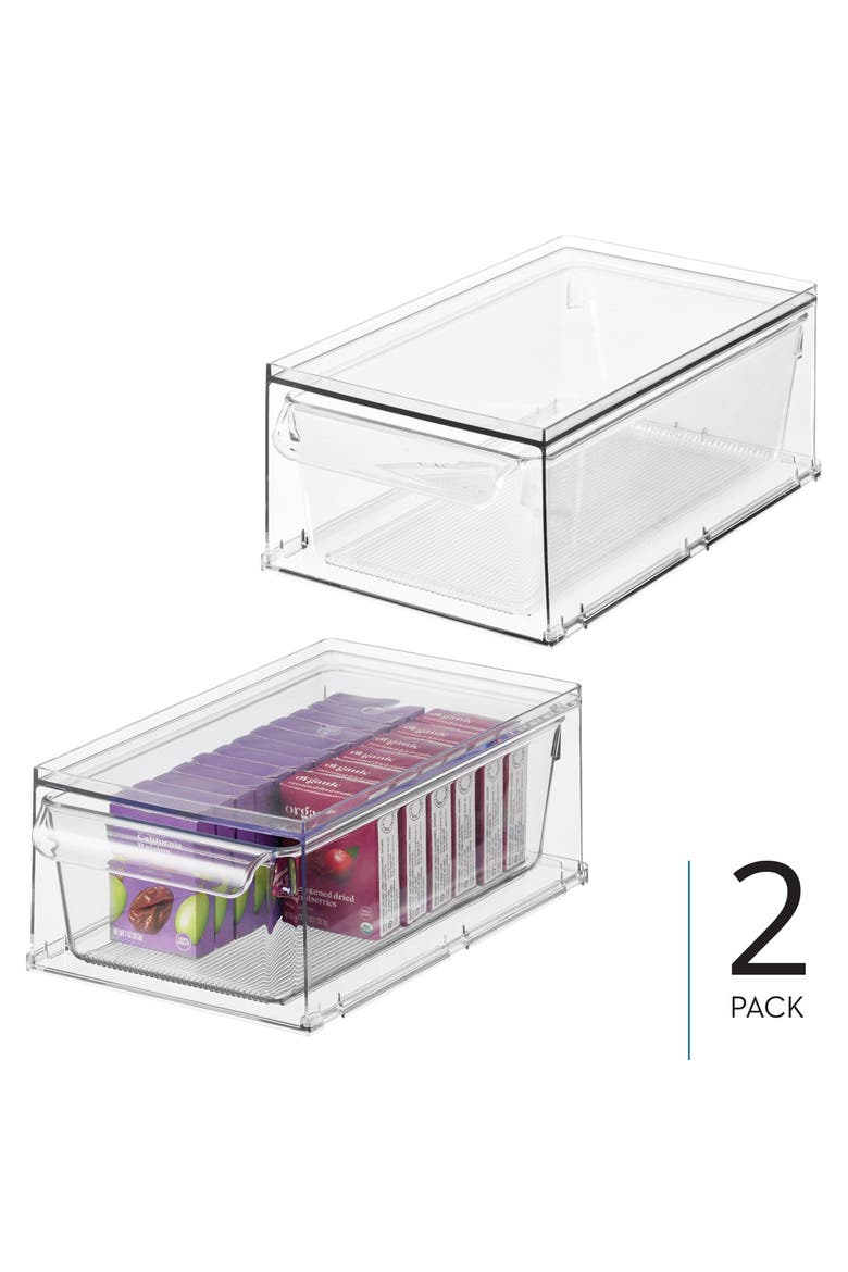Stackable Kitchen Storage Drawer - Set of 2 - Clear, Alternate, color, Clear