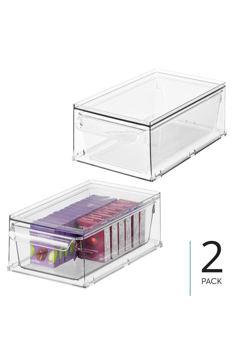 iDesign Stackable Kitchen Storage Drawer - Set of 2 - Clear, Alternate, color, Clear