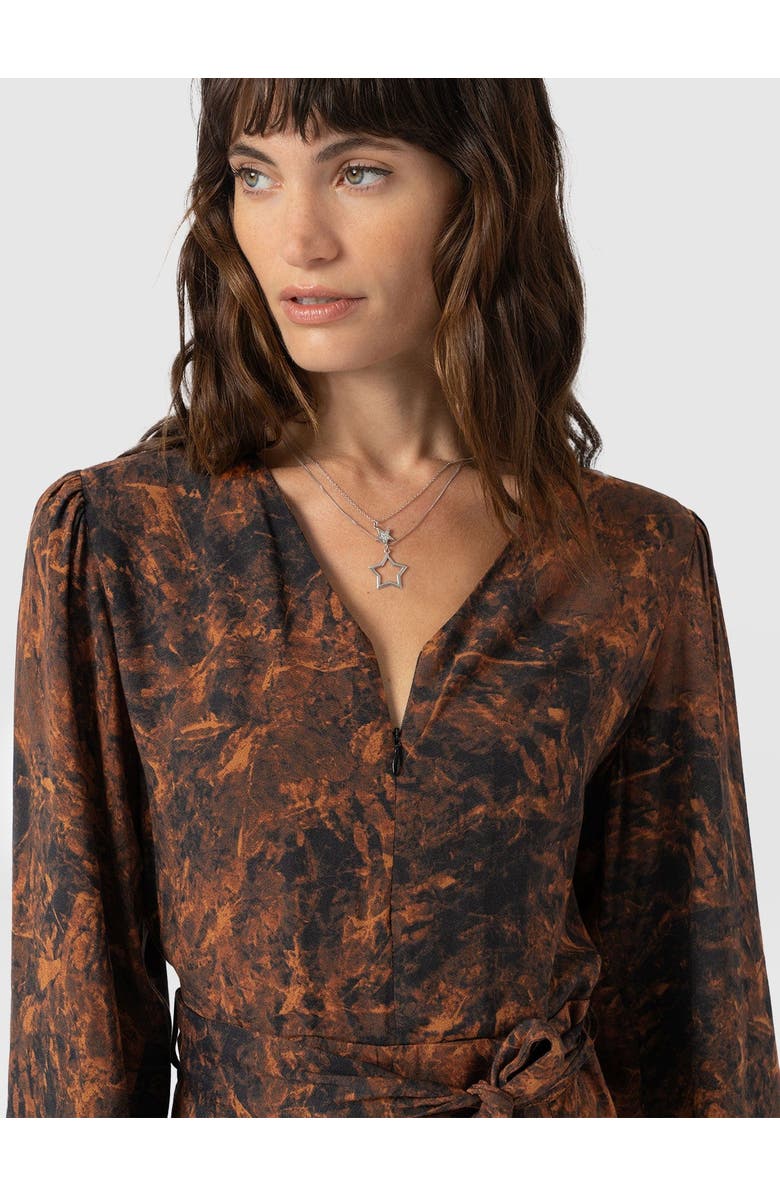 Saint + Sofia Joselyn Mini Dress, Alternate, color, Brown Marble