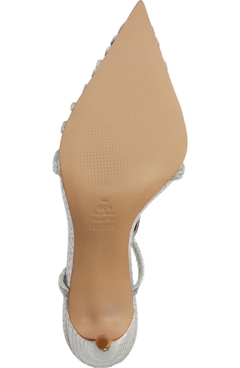 Schutz Seraphine Snakeskin Embossed Slingback Sandal, Alternate, color, Silver