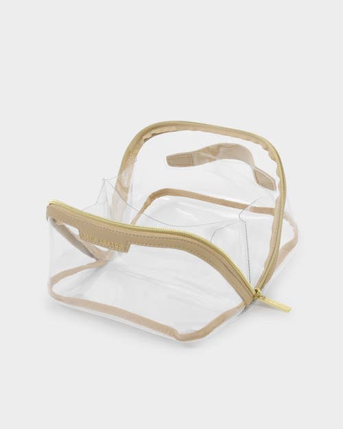 Katie Loxton Medium Clear Makeup And Toiletry Bag In Brown