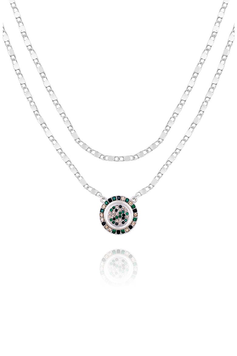 Crystal Pendant Set of 2 Chain Necklaces, Main, color, SILVER