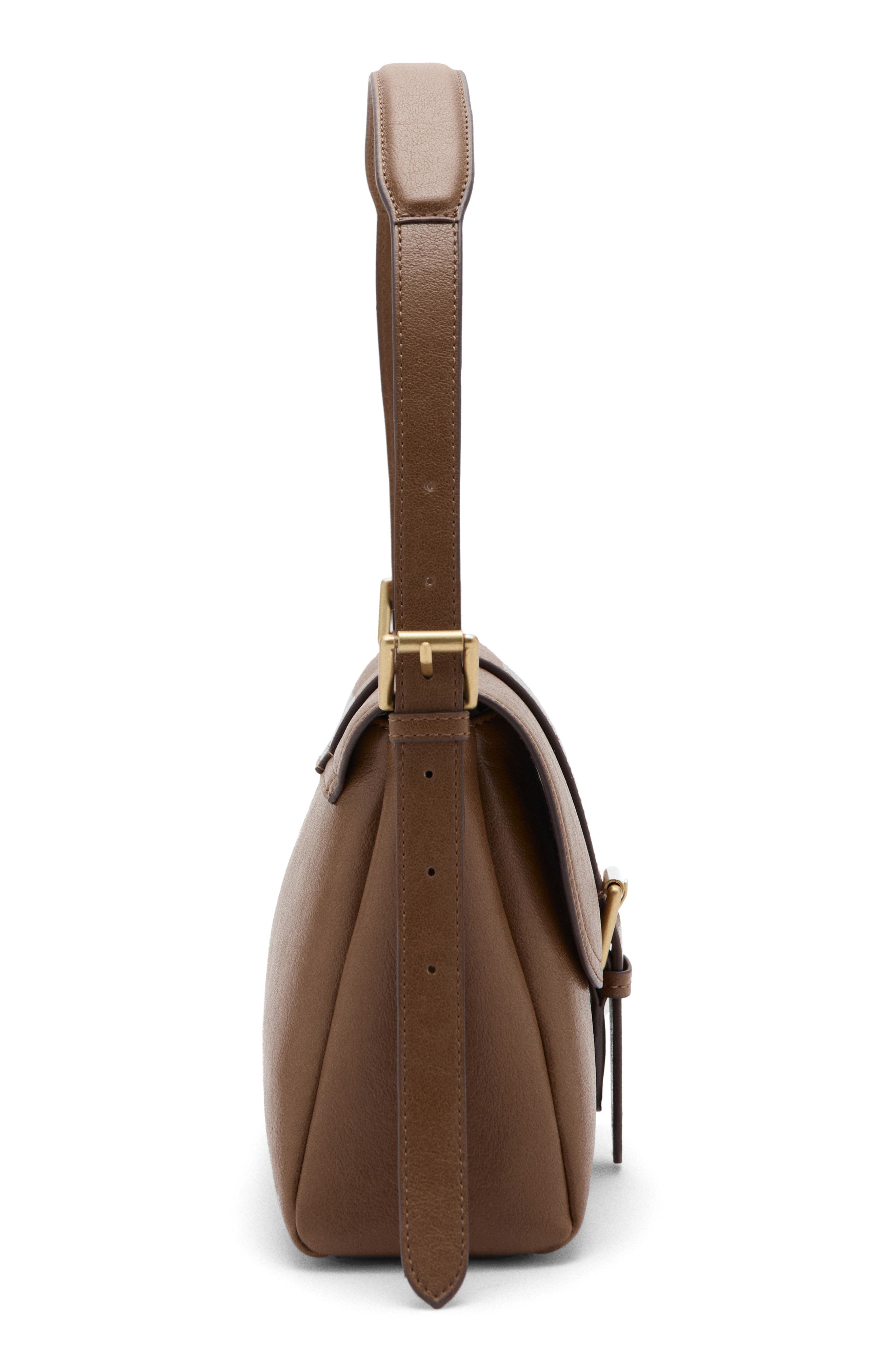 Buckle Shoulder Bag, Alternate, color, MEDIUM BROWN