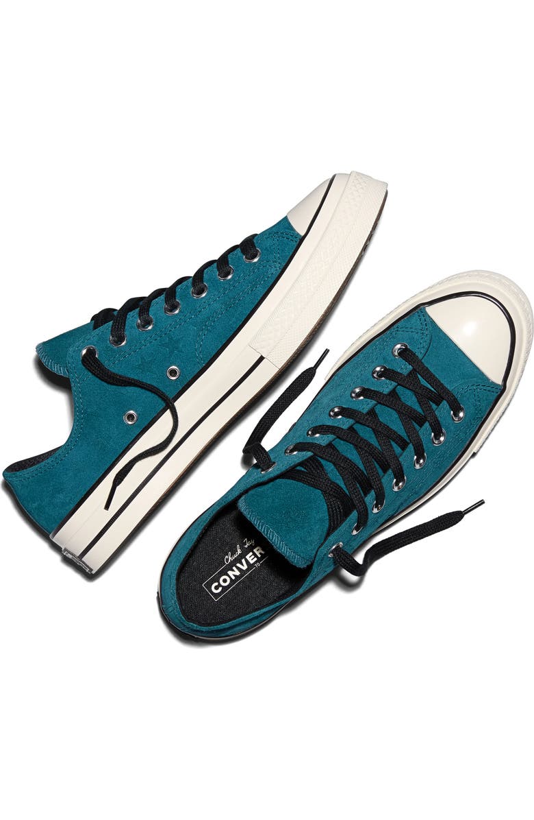 Converse Gender Inclusive Chuck 70 Stars Suede Low Top Sneaker, Alternate, color, Murky Waters/ Egret/ Black