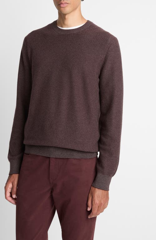 Vince Wool And Cashmere Crew-neck Sweater With Ribbed Edges In Brown