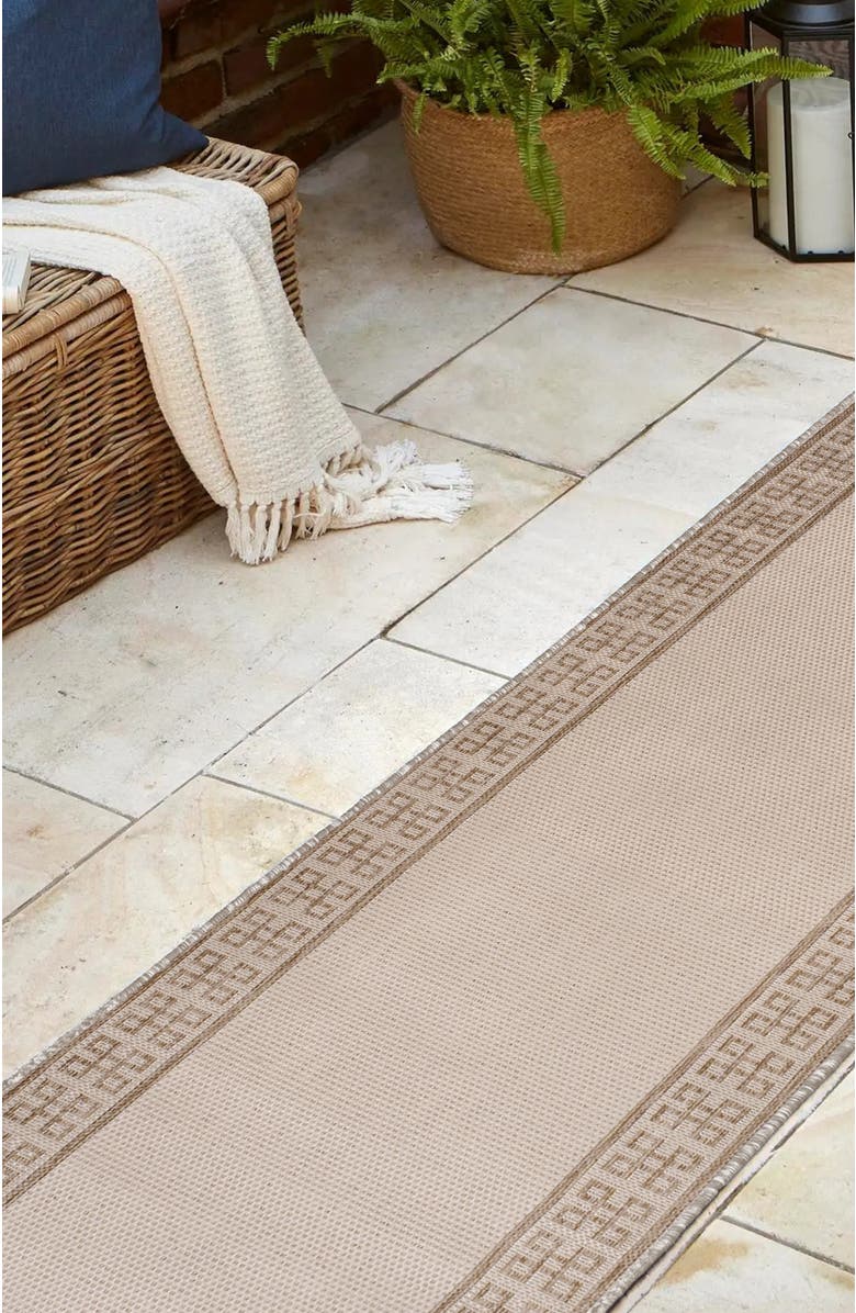 JONATHAN Y Athena Classic Geometric Border Indoor/Outdoor Area Rug, Alternate, color, Cream/Beige