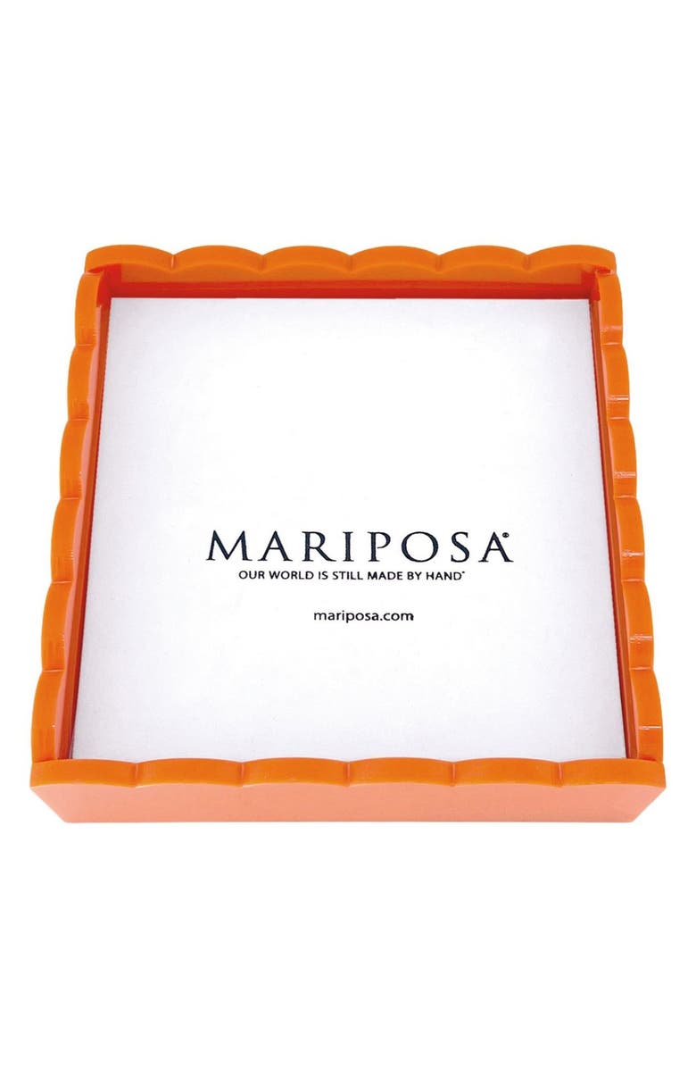 Mariposa Scallop Napkin Box Set, Main, color, Orange