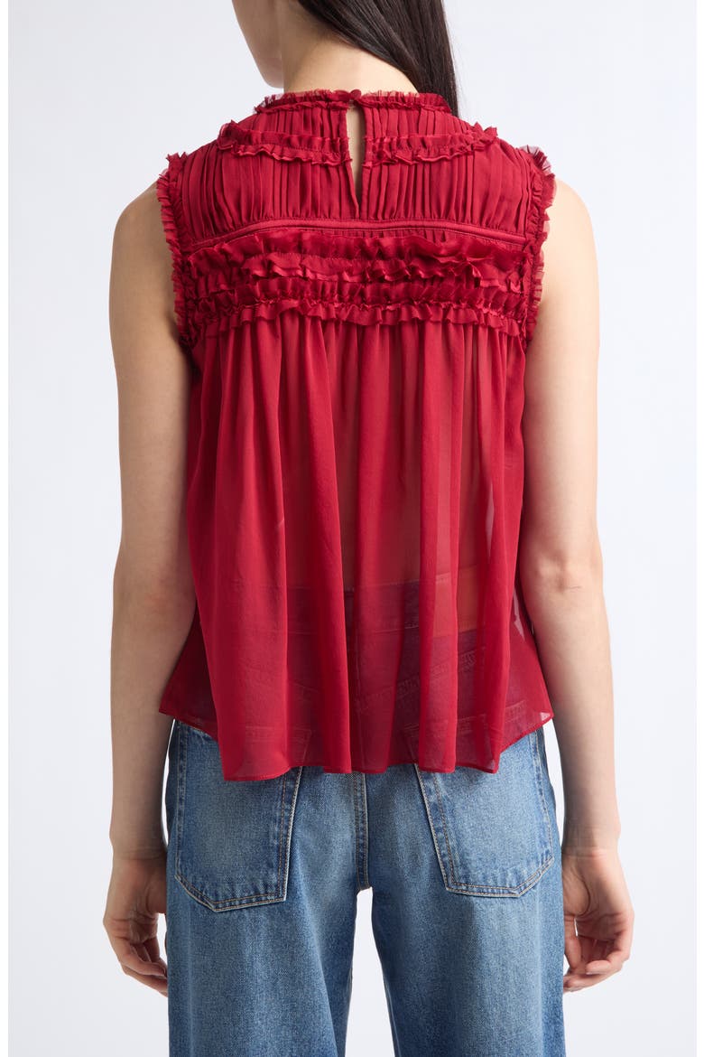 Effie Silk Shirt, Alternate, color, CERISE