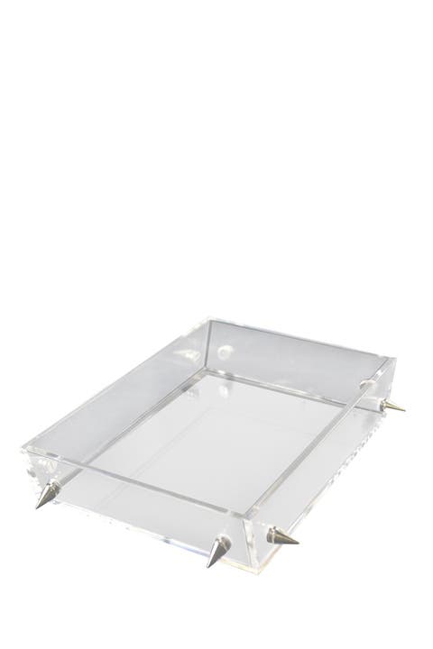 Lucite Small Silver Stud Tray