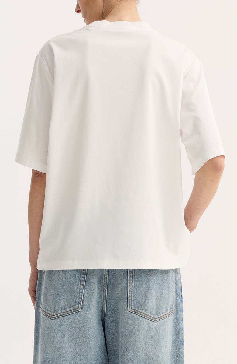 Róhe Oversize Cotton, Modal & Silk Crewneck T-Shirt, Alternate, color, Off White