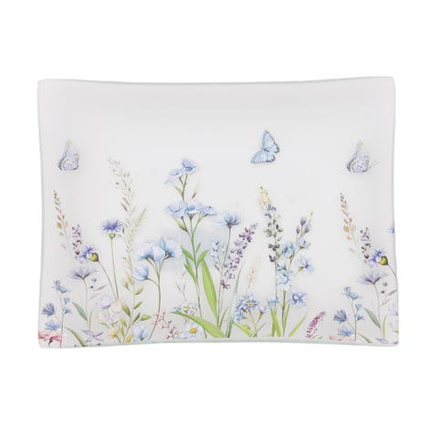 Spring Lavender and Butterflies Novelty Dinnerware Serving Plate 6.3"