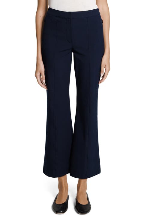 Pintuck Cotton Blend Kick Flare Pants