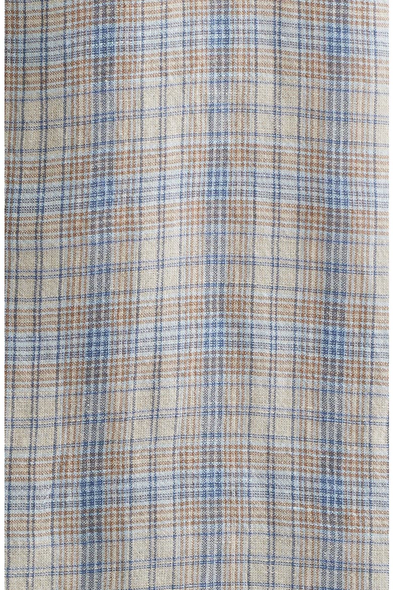 Plaid Button-Up Shirt, Alternate, color, CREAM/ BLUE PLAID
