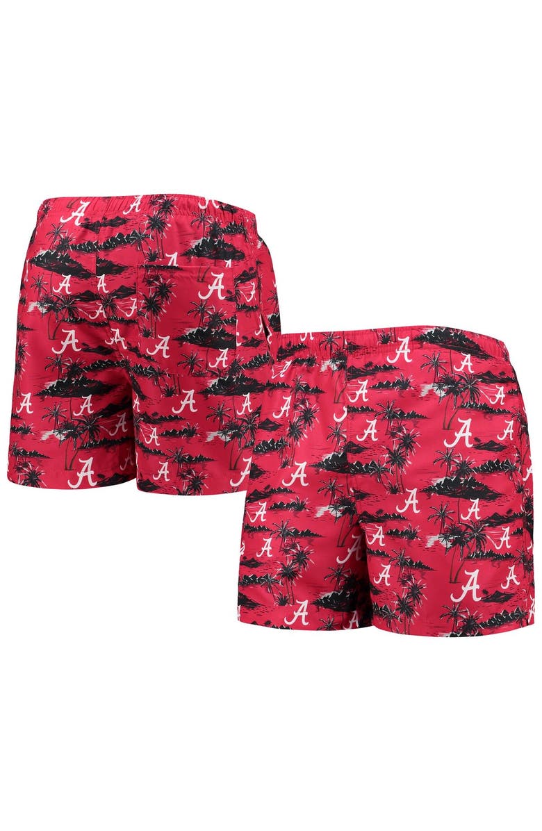 FOCO Men's FOCO Crimson Alabama Crimson Tide Island Palm Swim Trunks, Main, color, Crimson