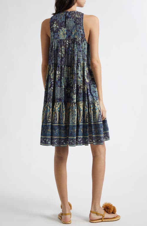 Shop Ulla Johnson Mari Cotton Blend Trapeze Dress In Portofino
