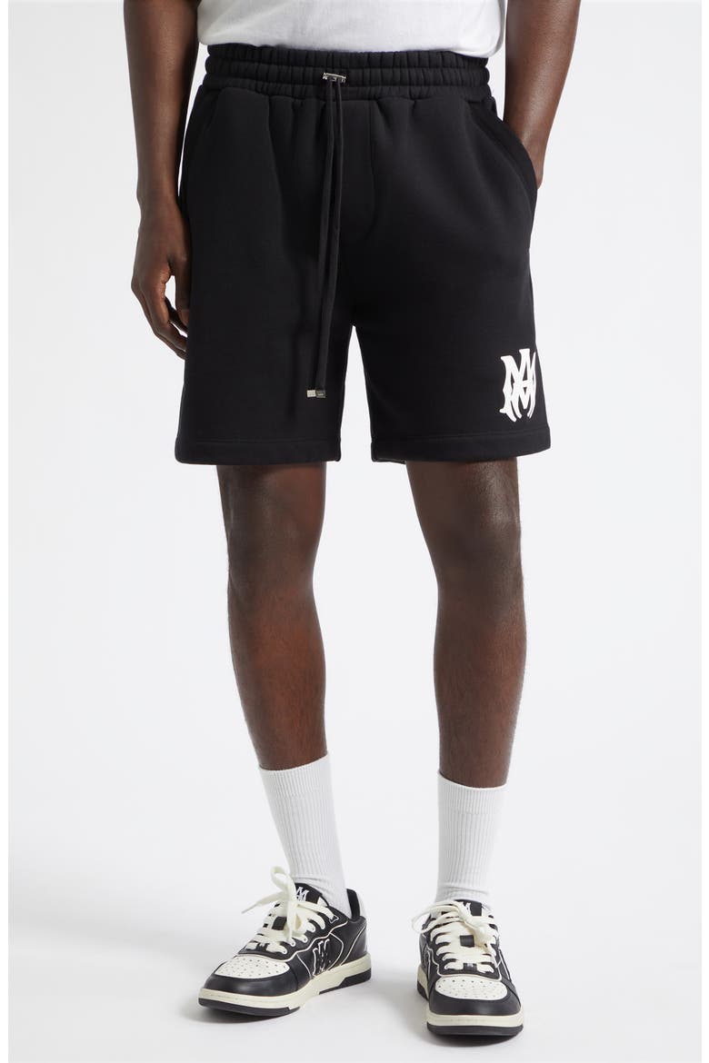 Core Logo Embroidered Sweat Shorts, Main, color, BLACK