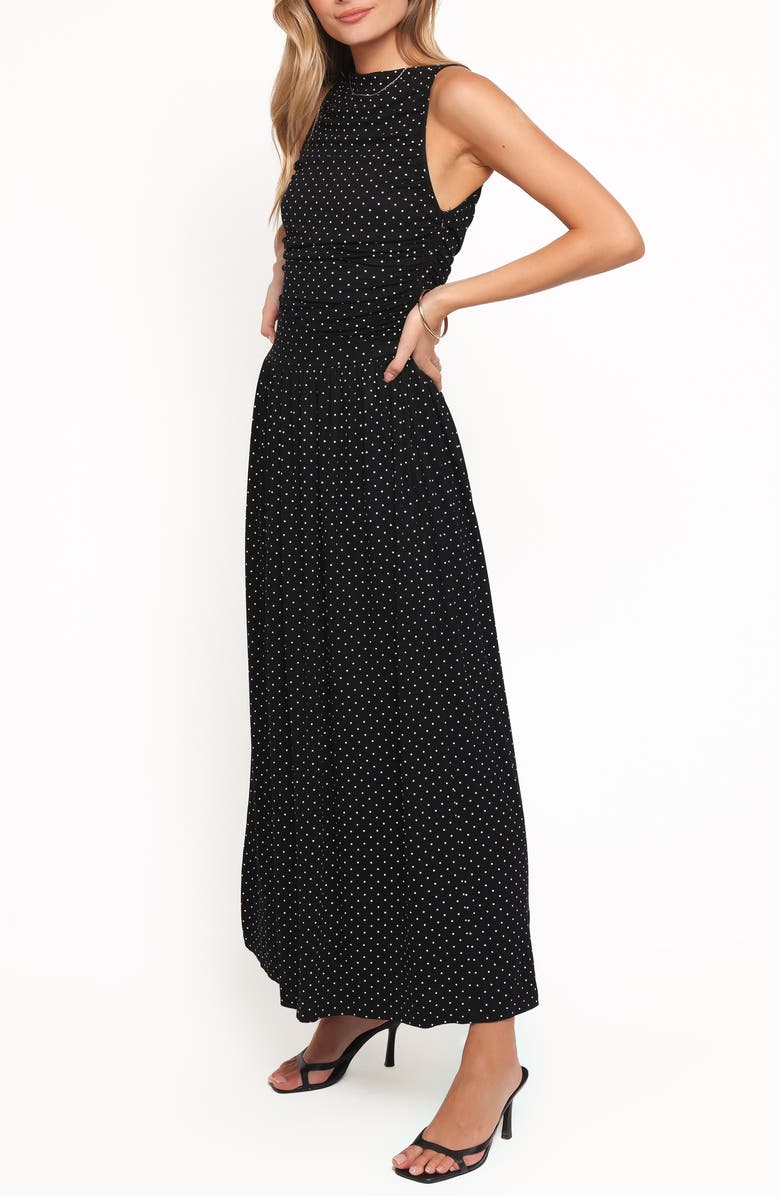 Petal & Pup Shirley Polka Dot Sleeveless Maxi Dress, Alternate, color, Black Polka Dot
