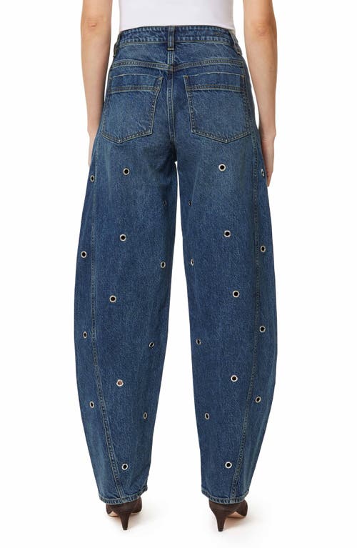 Habitual Evie High Waist Grommet Barrel Leg Jeans In Blue