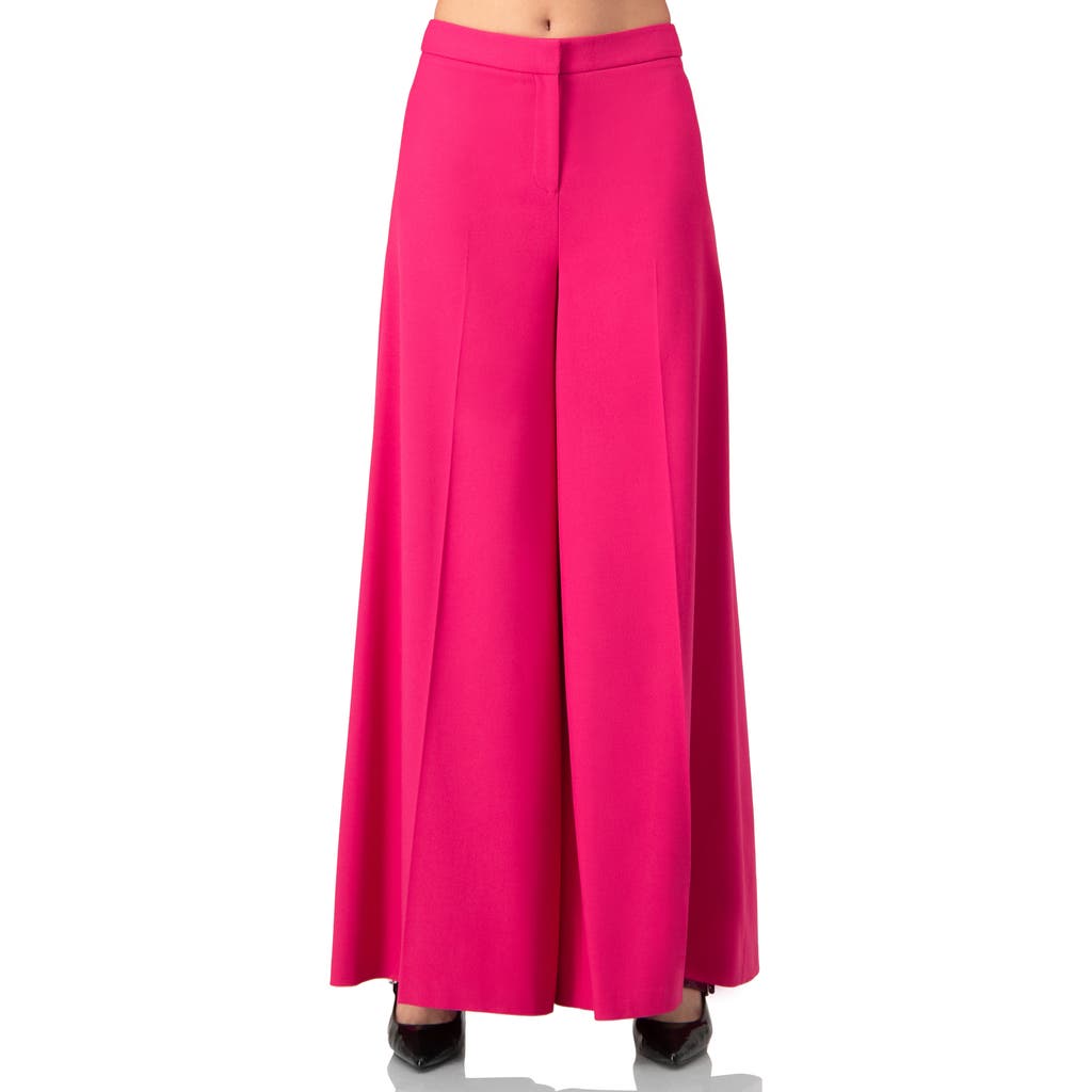 Ivonne Solid Wide-leg Trousers In Red