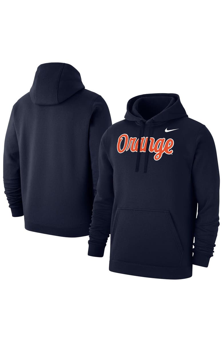 Nike Men's Nike Navy Syracuse Orange Script Club Pullover Hoodie, Alternate, color, Navy