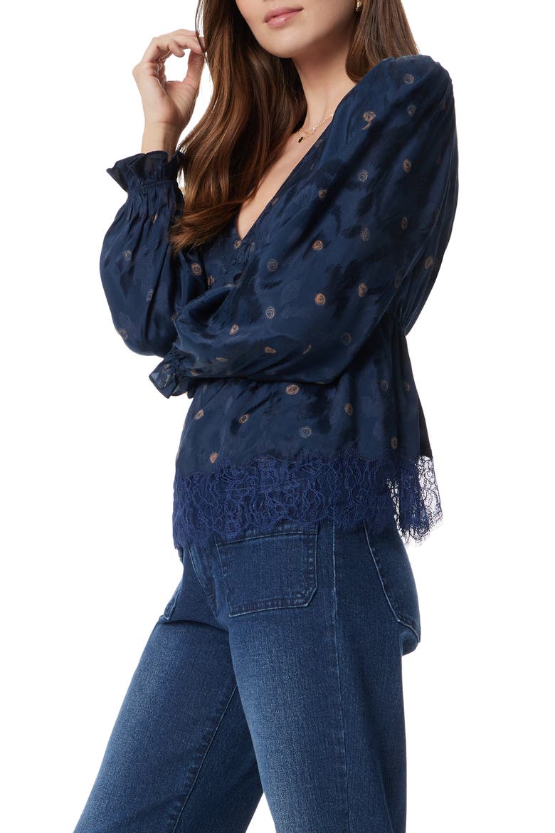 Julia Long Sleeve Top, Alternate, color, NAVY-SCRIBBLE DOT