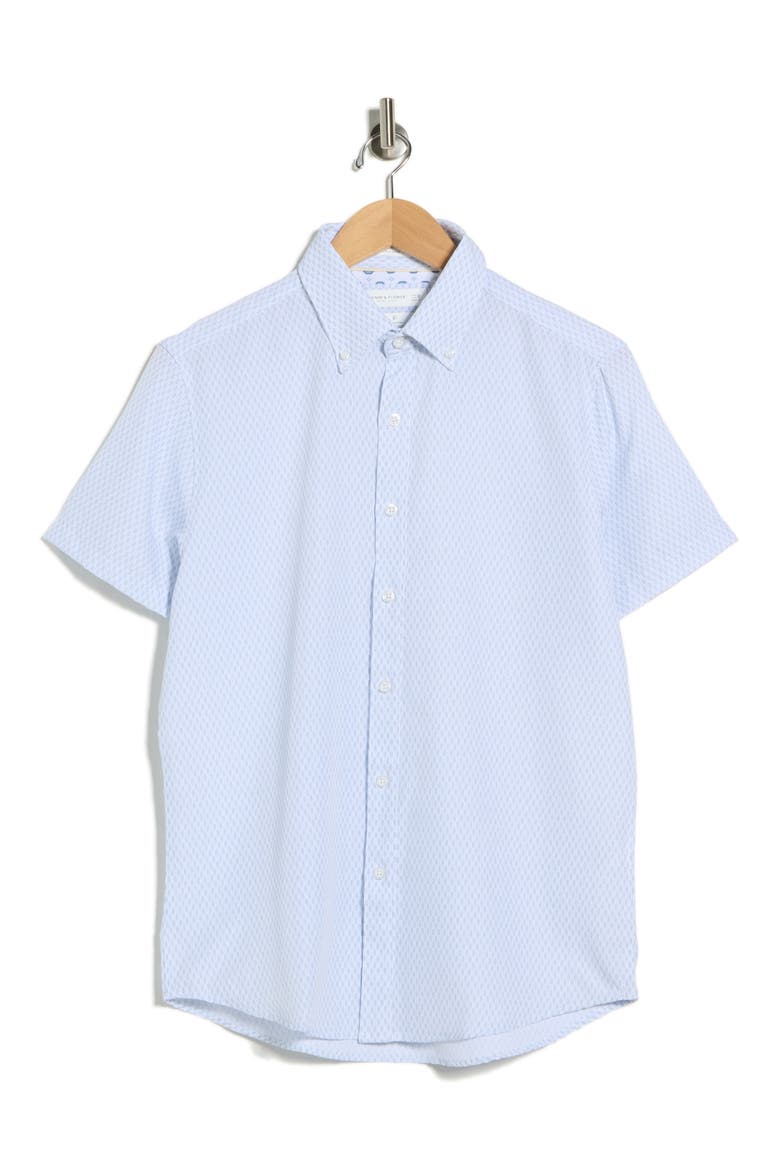 Geo Print Button-Up Shirt, Alternate, color, WHITE