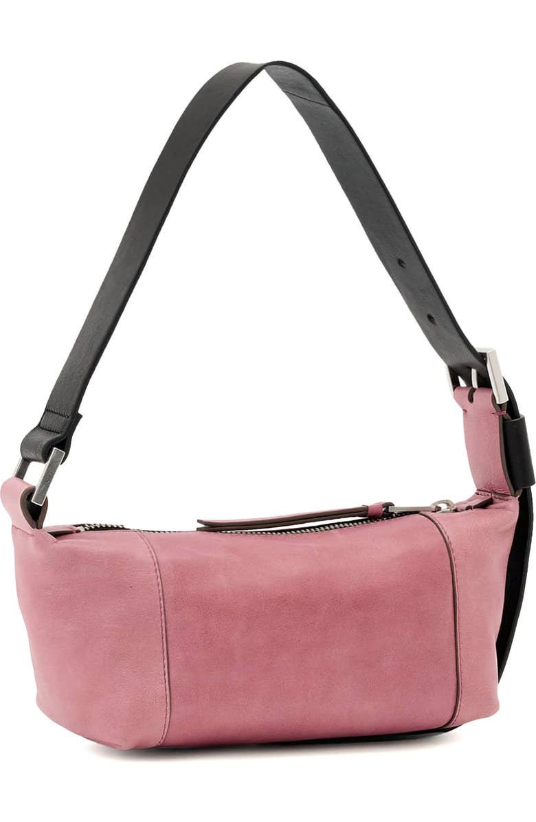 AllSaints Mini Vega Leather Shoulder Bag, Alternate, color, Raspberry Pink
