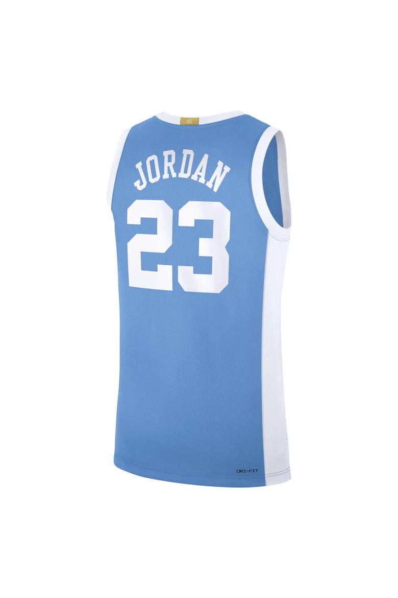 Men's Jordan Brand Michael Jordan Carolina Blue North Carolina Tar Heels Road Replica Basketball Jersey, Alternate, color, Light Blue