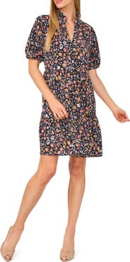 CeCe Floral Short Sleeve Minidress