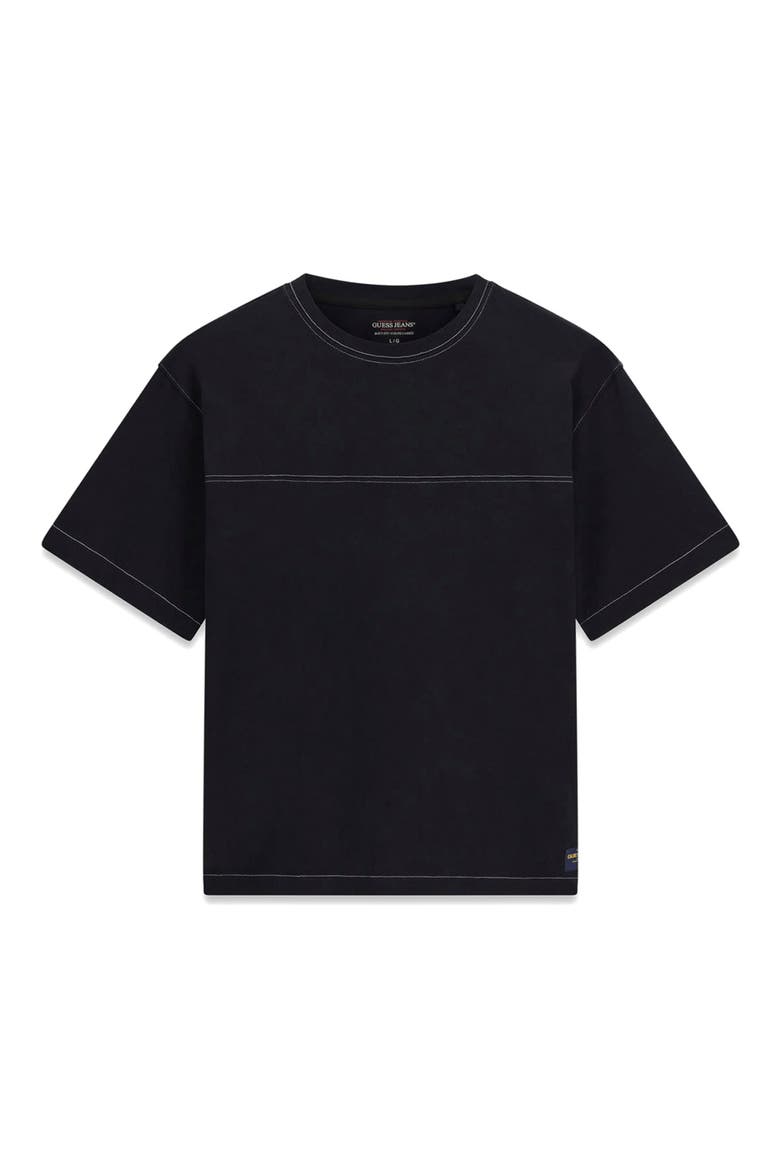 Contrast Stitch Boxy T-Shirt, Alternate, color, JBLACK-BLACK