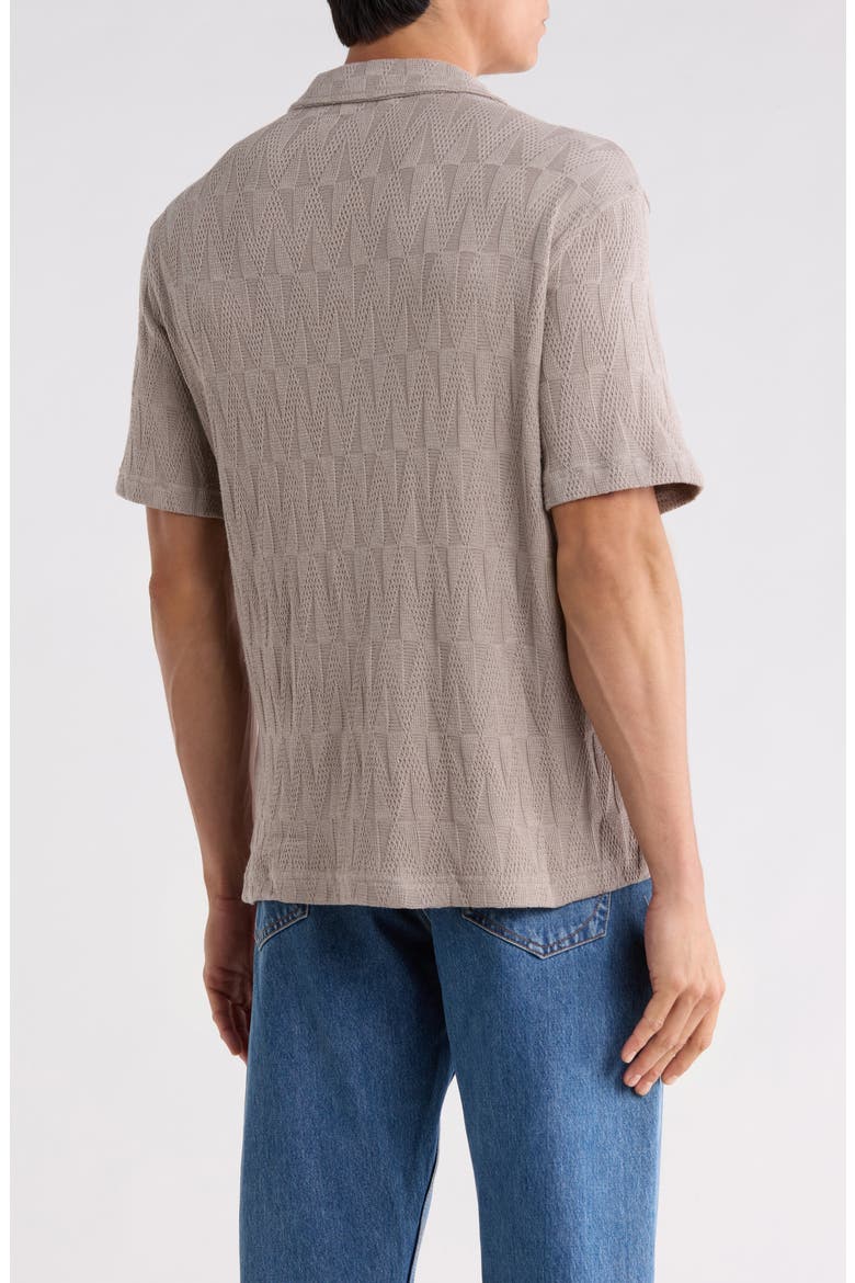 Textured Cuban Camp Shirt, Alternate, color, TAUPE