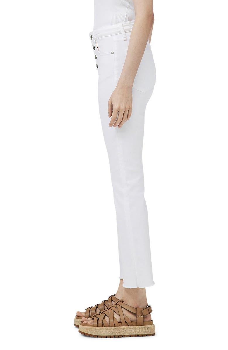rag & bone Casey Exposed Button High Waist Ankle Flare Jeans, Alternate, color, Opticwht