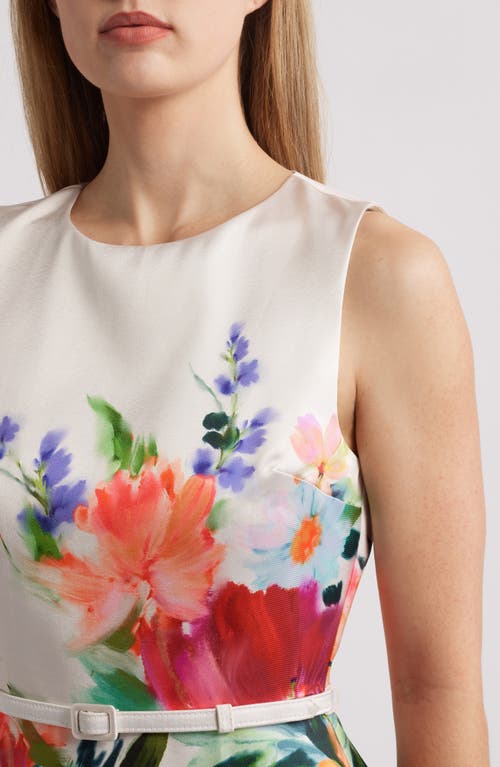 JULIA JORDAN JULIA JORDAN MIKA PLACED FLORAL COCKTAIL MIDI DRESS