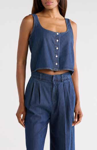 Denim Button Front Tank