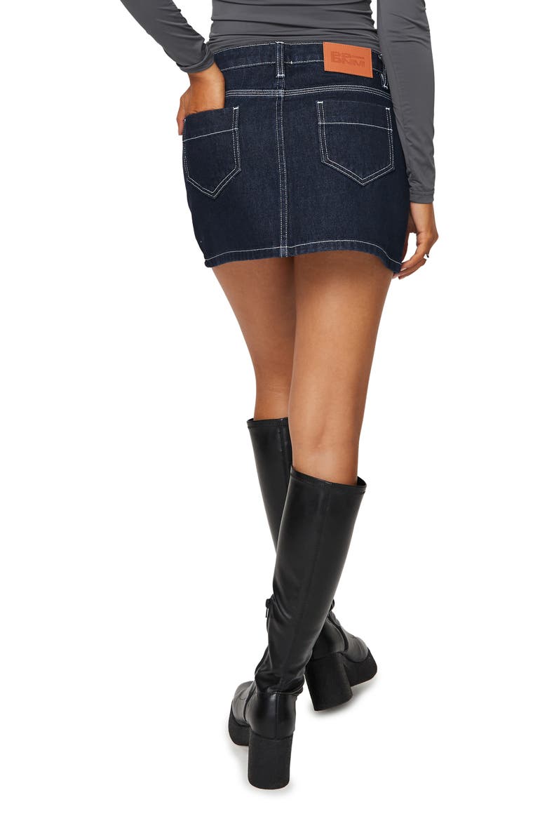 Bracken Low Rise Denim Miniskirt, Alternate, color, NAVY