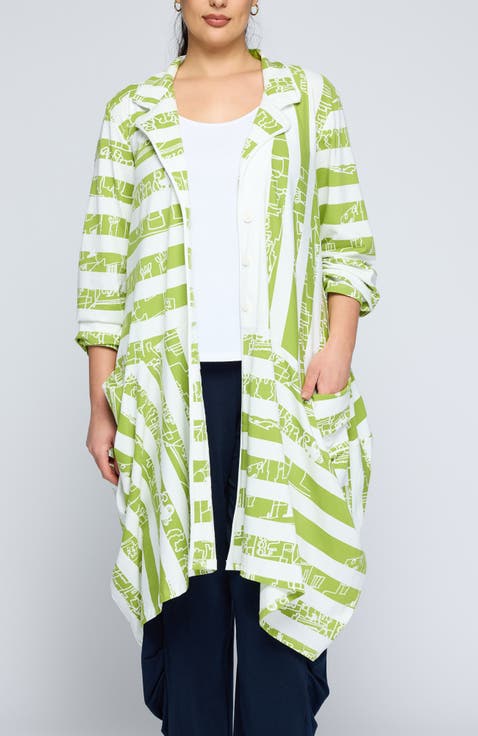 Vespera Striped Voluminous Jacket