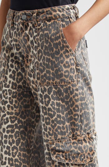 Ganni Angi Leopard Print Cargo Jeans | Nordstrom Ganni Angi Leopard Print Cargo Jeans | Nordstrom