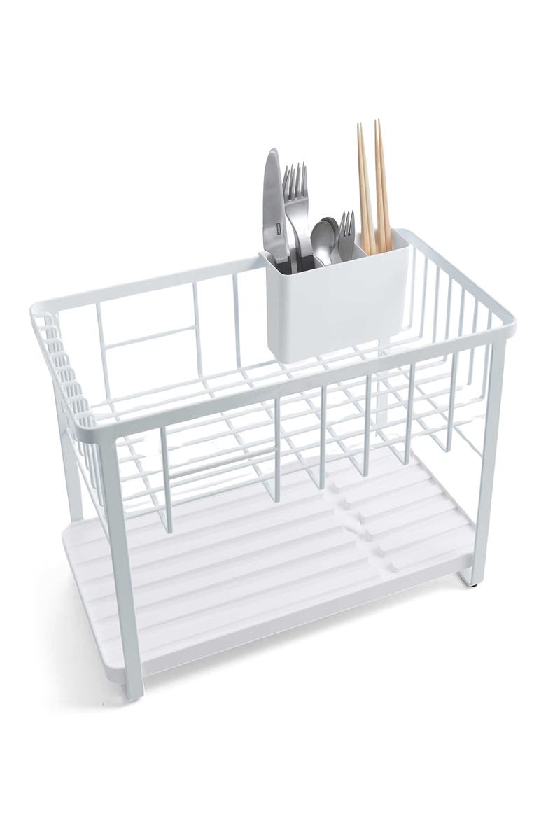 Two-Level Dish Drainer Rack, Alternate, color, WHITE
