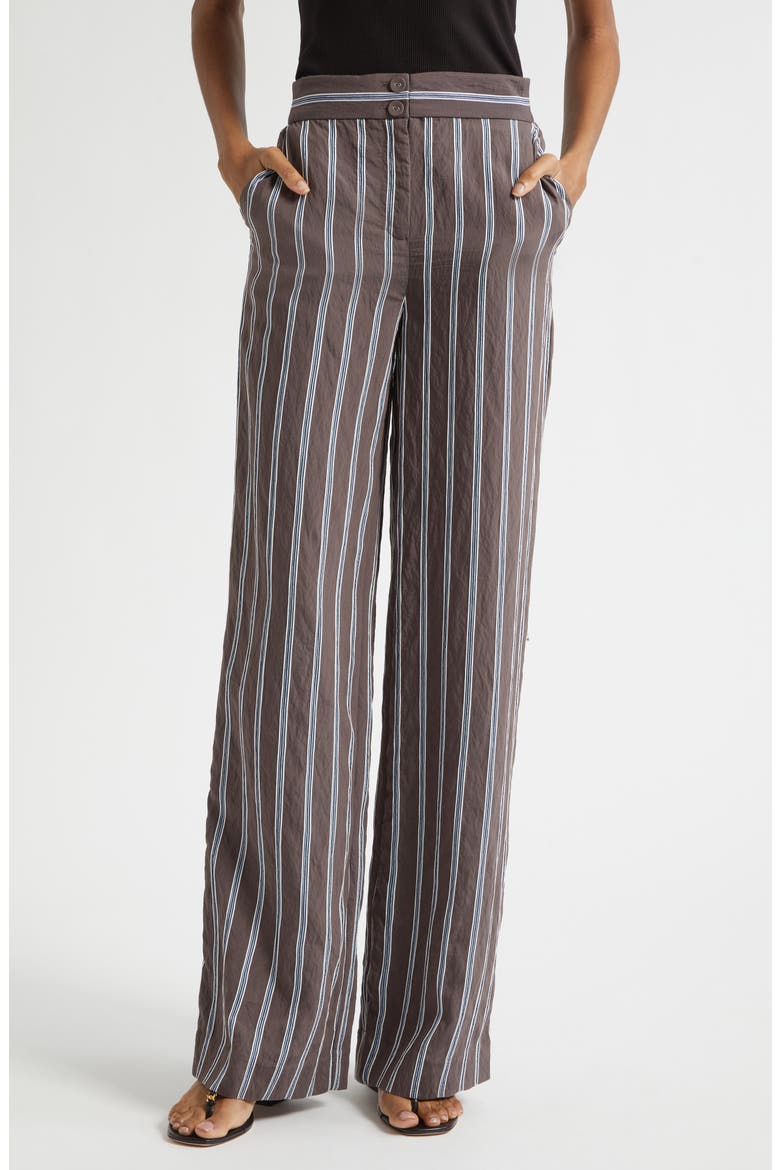 Carraway Stripe Wide Legs Pants, Main, color, DARK MOCHA