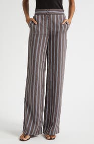 Veronica Beard Carraway Stripe Wide Legs Pants
